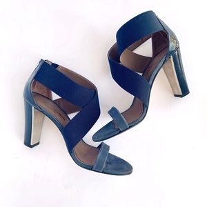 NOT FOR SALE Donald J Pliner | Strappy Blue Suede Elastic Pumps